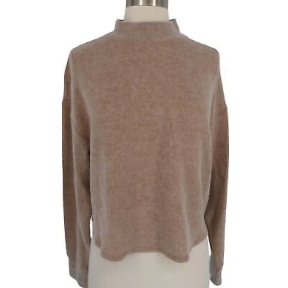 Socialite Mock Neck Soft Cloud Jersey Long Sleeve Top Camel Beige,‎ Size L, NWT